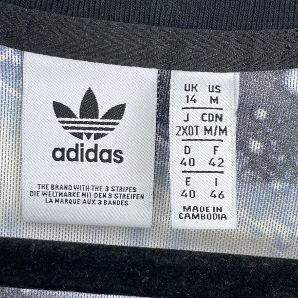 Adidas X Fiorucci Womens Medium Long Sleeve Sheer Galaxy Top Shirt - Picture 5 of 11